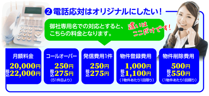 電話番号と対応名称をオリジナルにして不動産管理