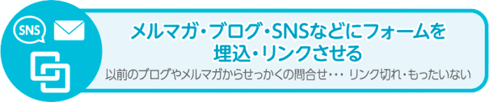 メルマガ・ブログ・SNSなどにフォームを埋込・リンクさせる