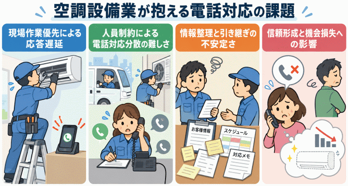 エアコン設置・修理など空調設備業の課題