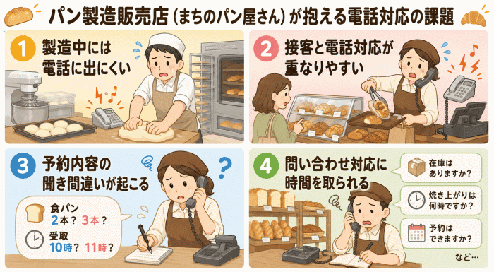 パン製造販売店が抱える電話対応の課題