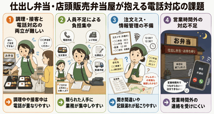 仕出し弁当・店頭販売弁当屋における電話対応の課題