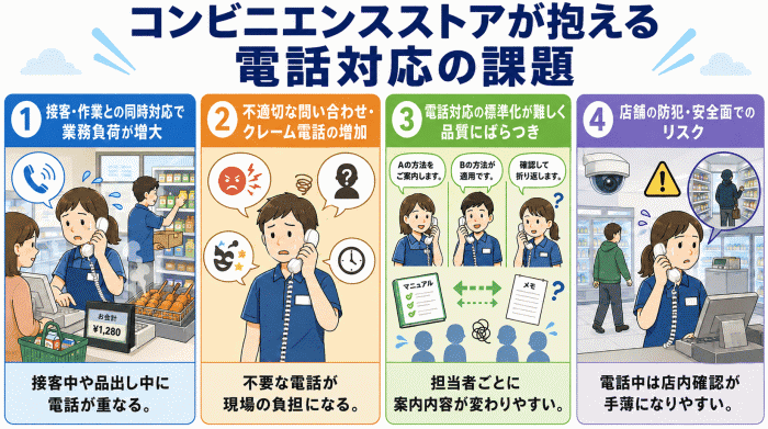 コンビニエンスストアが抱える電話対応の課題と解決策