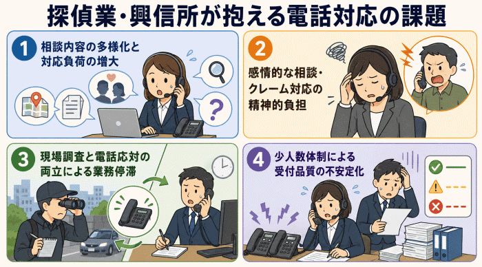 探偵業・興信所が抱える電話対応の課題