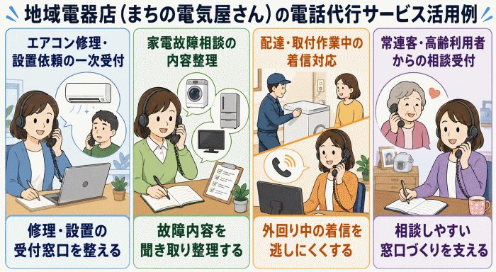 地域電器店の電話代行サービス活用例