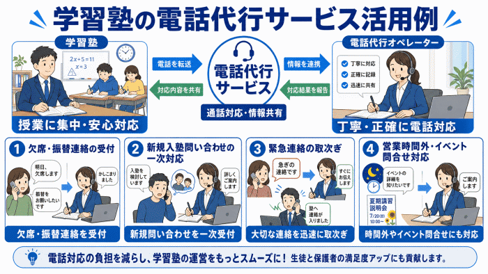 学習塾の電話代行サービス活用例