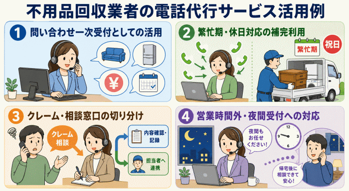 不用品回収業者の電話代行サービス活用例