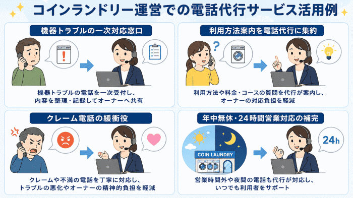 コインランドリー運営での電話代行サービス活用例