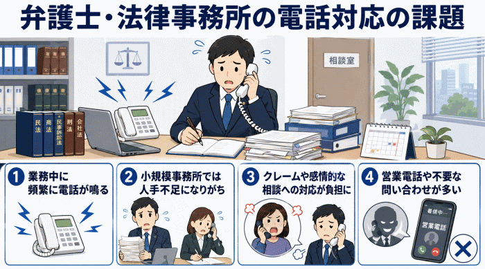 弁護士・法律事務所の電話対応の課題を解決する電話代行サービス