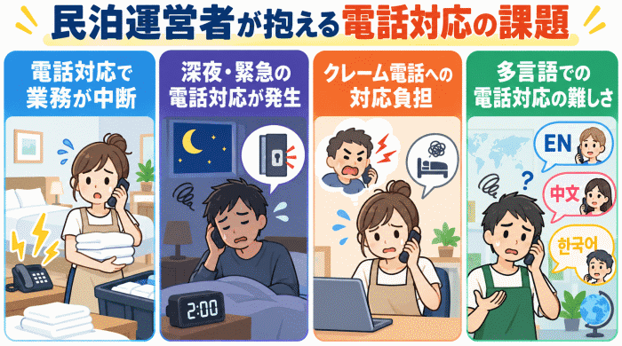 民泊運営者が抱える電話対応の課題