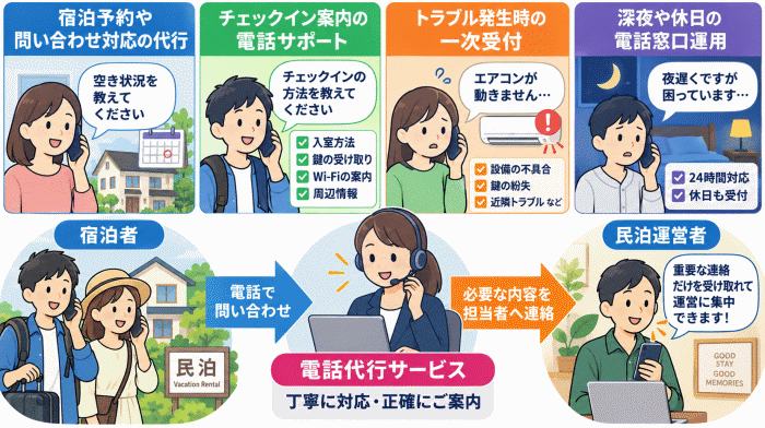 民泊運営者の電話代行サービス活用例