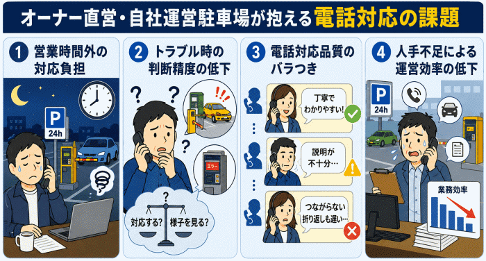 オーナー直営・自社運営駐車場が抱える電話対応の課題と解決策