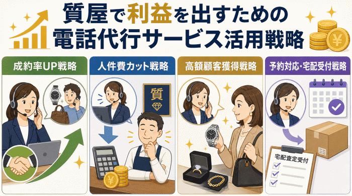質屋で利益を出すための電話代行サービス活用戦略