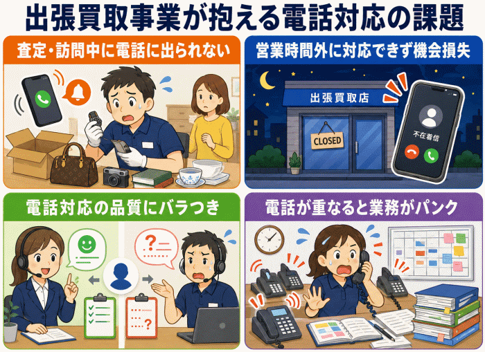 出張買取事業が抱える電話対応の課題