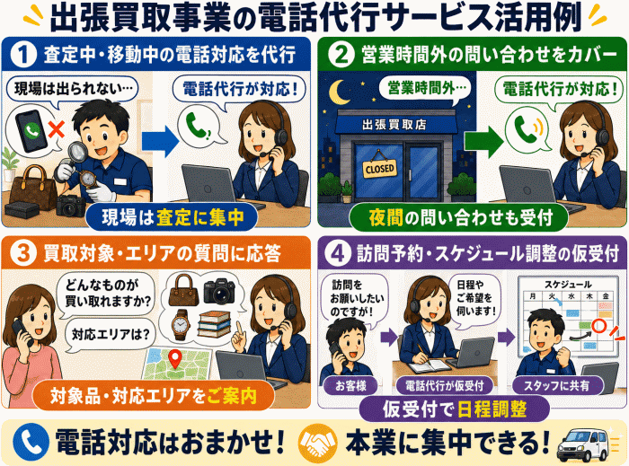 電話代行サービスの活用例「出張買取事業」