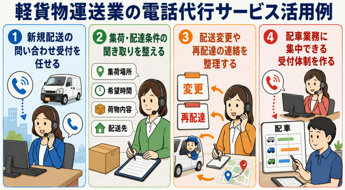 軽貨物運送業の電話代行サービス活用例
