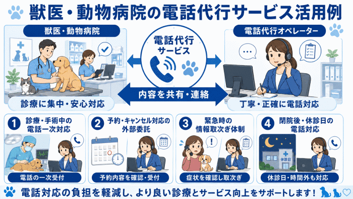 獣医・動物病院の電話代行サービス活用例